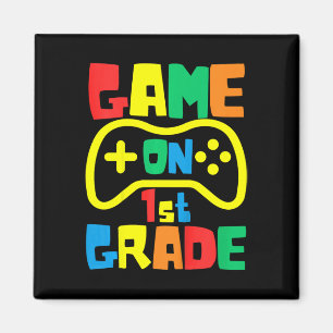 Kinder Ck Zur Schule Videospiel Auf Gamer Erste Kl Magnet