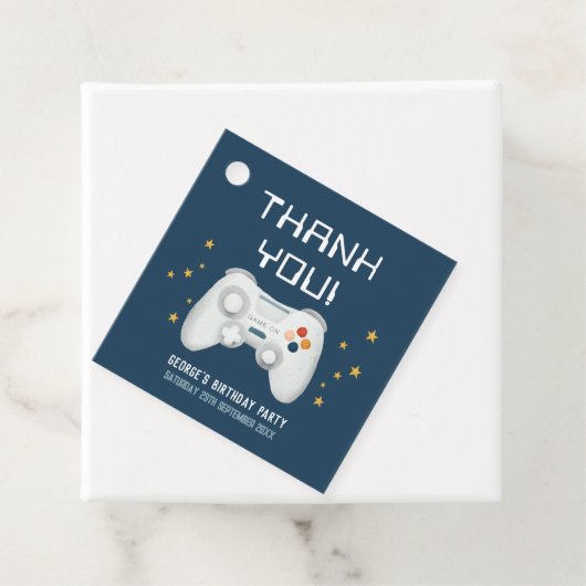 Kinder Cool Blue Gaming Vielen Dank Jungs Geburtst Geschenkanhänger (Beispiel)