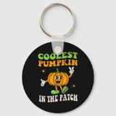 Kinder Cooler Kürbis in der Patchhalbluppe Schlüsselanhänger (Vorderseite)
