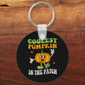 Kinder Cooler Kürbis in der Patchhalbluppe Schlüsselanhänger (Vorderseite)