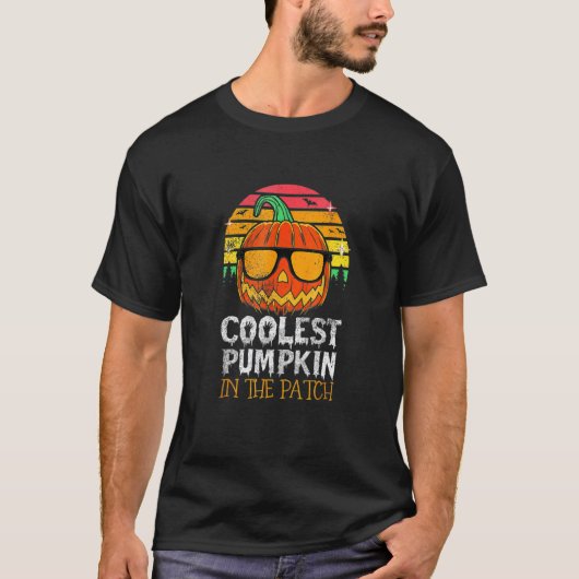 Kinder Cooler Kürbis in die Patchkinderhütte T-Shirt (Vorderseite)