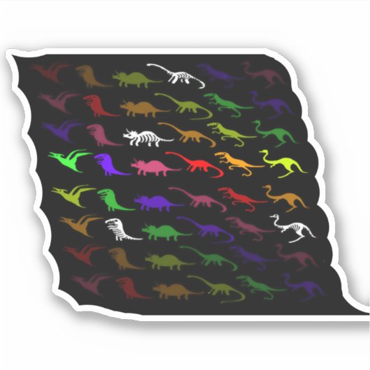 Kinder cooler Regenbogen bunt niedlicher Dinosauri Aufkleber (Vorderseite)