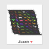 Kinder cooler Regenbogen bunt niedlicher Dinosauri Aufkleber (Blatt)