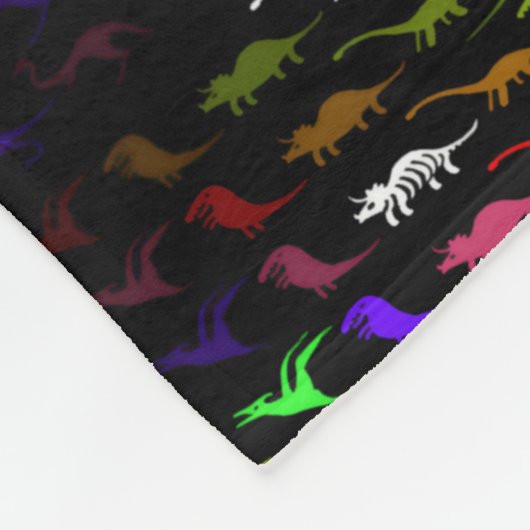 Kinder cooler Regenbogen bunt niedlicher Dinosauri Fleecedecke (Ecke)
