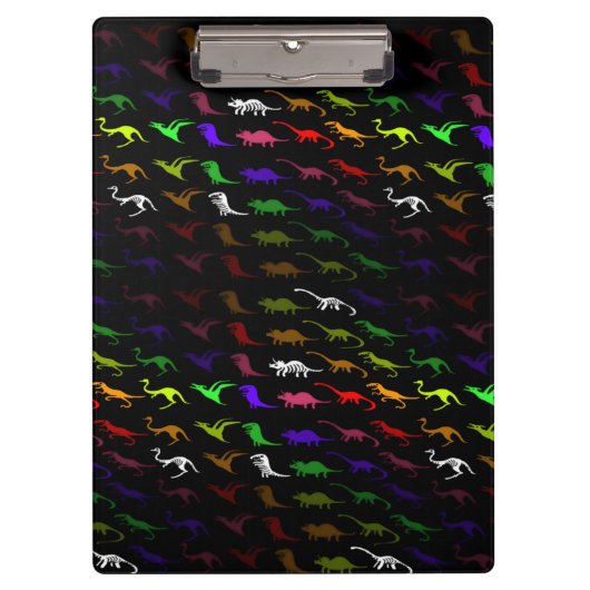 Kinder cooler Regenbogen bunt niedlicher Dinosauri Klemmbrett (Vorderseite)