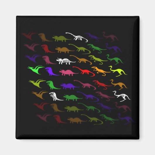 Kinder cooler Regenbogen bunt niedlicher Dinosauri Magnet (Vorne)