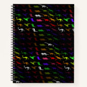 Kinder cooler Regenbogen bunt niedlicher Dinosauri Notizblock (Vorderseite)