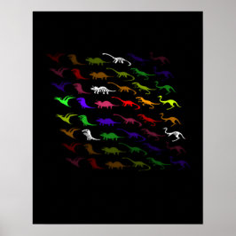 Kinder cooler Regenbogen bunt niedlicher Dinosauri Poster