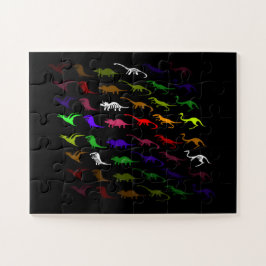 Kinder cooler Regenbogen bunt niedlicher Dinosauri Puzzle