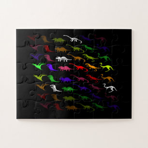 Kinder cooler Regenbogen bunt niedlicher Dinosauri Puzzle