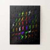 Kinder cooler Regenbogen bunt niedlicher Dinosauri Puzzle (Vertikal)