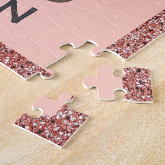 Kinder Covid Weihnachtsgebäck Pink Glitzer Name Puzzle (Seite)