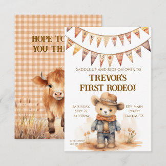 Kinder Cowboy Geburtstagsparty Einladung