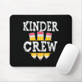 Kinder Crew Fun Kindergarten Squad Teacher 1st Day Mousepad (Mit Mouse)