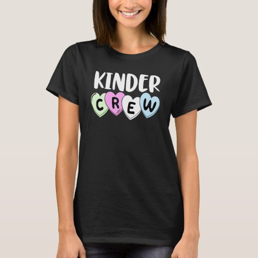 Kinder-Crew-Herz-Kindergarten Lehrerin Valentines T-Shirt (Vorderseite)