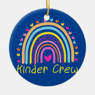 Kinder-Crew Kindergarten Lehrerin Rainbow Herz Keramik Ornament
