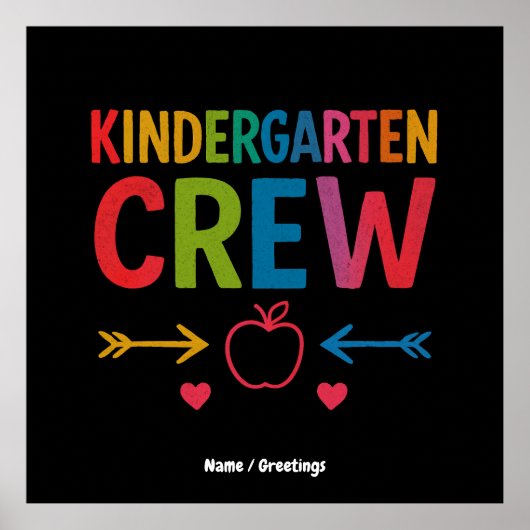 Kinder Crew Kindergarten Spaß zurück zur Schule Poster (Vorne)