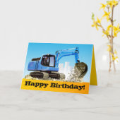 Kinder Custom Blue Gravator Digger Happy Birthday Karte (Gelbe Blume)