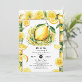Kinder Custom Lemon Birthday Einladung (Stehend Vorderseite)