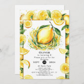 Kinder Custom Lemon Birthday Einladung (Vorne/Hinten)
