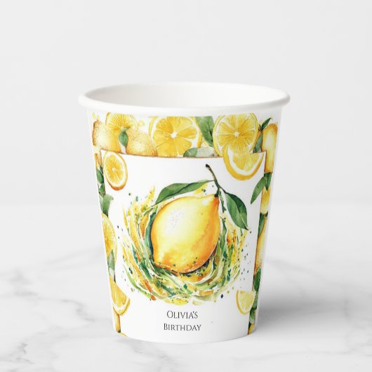 Kinder Custom Lemon Birthday Pappbecher (Vorderseite)