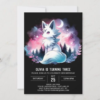 Kinder Custom Wolf Geburtstag Einladung