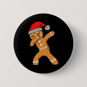 Kinder Dabbing Dab Gingerbread Mann Xmas Girls Boy Button