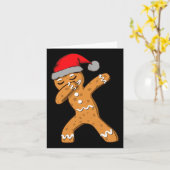 Kinder Dabbing Dab Gingerbread Mann Xmas Girls Boy Karte (Gelbe Blume)