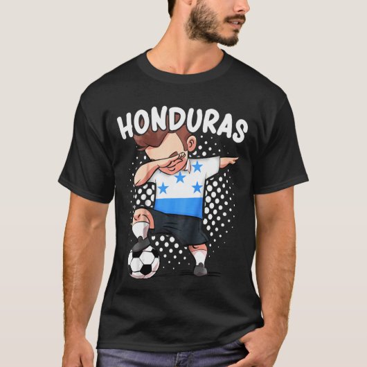 Kinder Dabbing Fußballspieler Honduras Fußball Hon T-Shirt (Vorderseite)