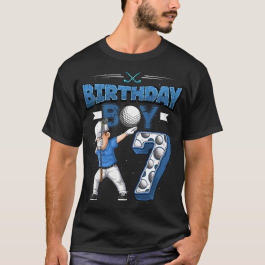 Kinder Dabbing Junge 7 Jahre alter Golf Player 7.  T-Shirt (Vorderseite)