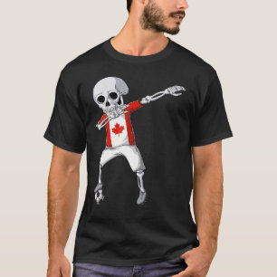 Kinder Dabbing Skeleton Canada Soccer Men Canada F T-Shirt