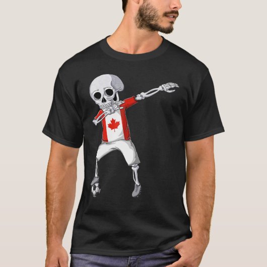 Kinder Dabbing Skeleton Canada Soccer Men Canada F T-Shirt (Vorderseite)