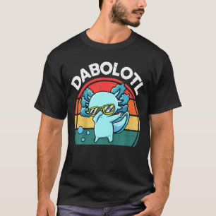 Kinder Dabolotl Dabbing Axolotl Retro Blue Salaman T-Shirt