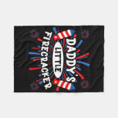 Kinder Daddys Little Firecracker Independence Day Fleecedecke (Vorderseite (Horizontal))