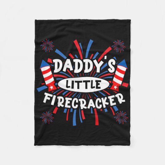 Kinder Daddys Little Firecracker Independence Day Fleecedecke (Vorderseite)