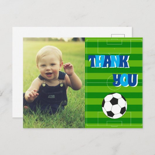 Kinder Danke Fußball Postkarte (Vorne/Hinten)