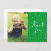 Kinder Danke, Green Polka Postkarte (Vorne/Hinten)