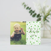 Kinder Danke, Green Polka Postkarte (Stehend Vorderseite)