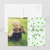 Kinder Danke, Green Polka Postkarte (Vorne/Hinten)