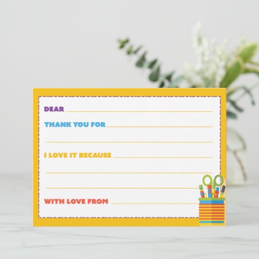 Kinder Danke Karte (Stehend Vorderseite)