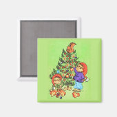 Kinder dekorieren Baum Vintag Magnet (Vorderseite/Rückseite)