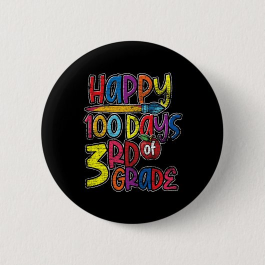 Kinder der dritten Klasse geben 100 Schultage Button (Vorderseite)
