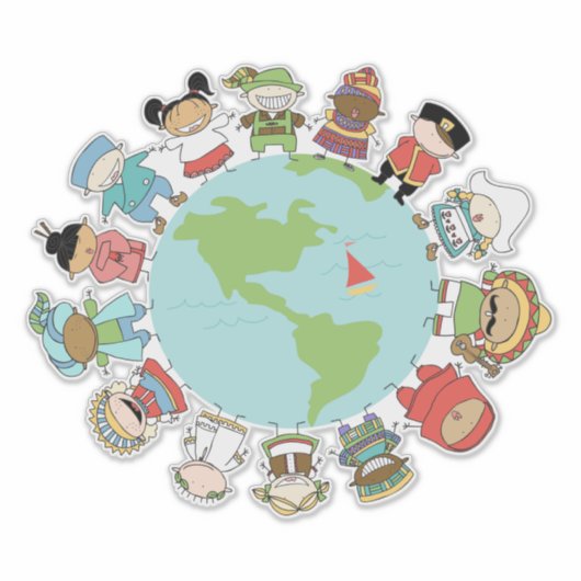 Kinder der Welt Aufkleber (Vorderseite)