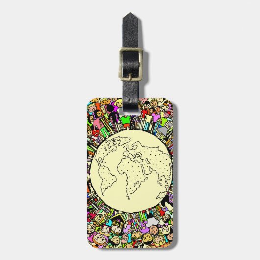 Kinder der Welt Gepäckanhänger (Vorderseite vertikal)