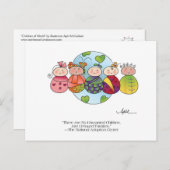 KINDER DER WELT Postkarte bis April McCallum (Vorne/Hinten)