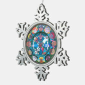 Kinder der Welt Schneeflocken Zinn-Ornament (Rechts)
