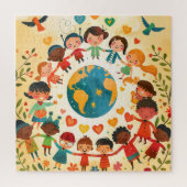 Kinder der Welt — Vielfalt und Frieden Puzzle (Vertikal)