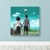 Kinder der Zukunft Leinwanddruck (Insitu (Holzboden))