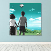 Kinder der Zukunft Leinwanddruck (Insitu (Holzboden))