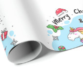 Kinder des Einhorns - Niedliche Weihnachten Geschenkpapier (Rolleneckpunkt)